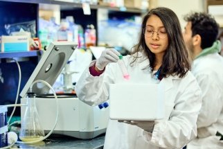 Researcher working in a lab