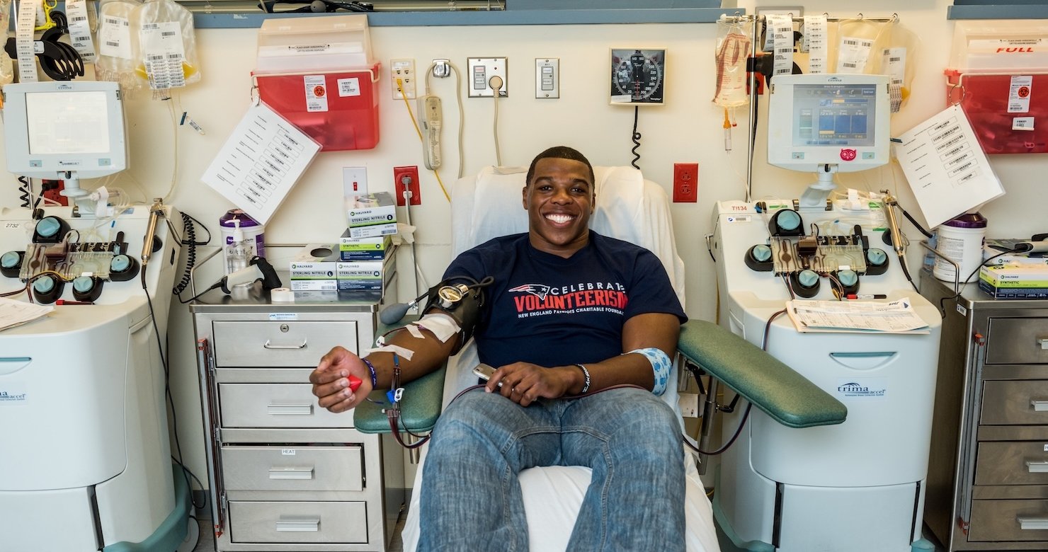 A person donating blood