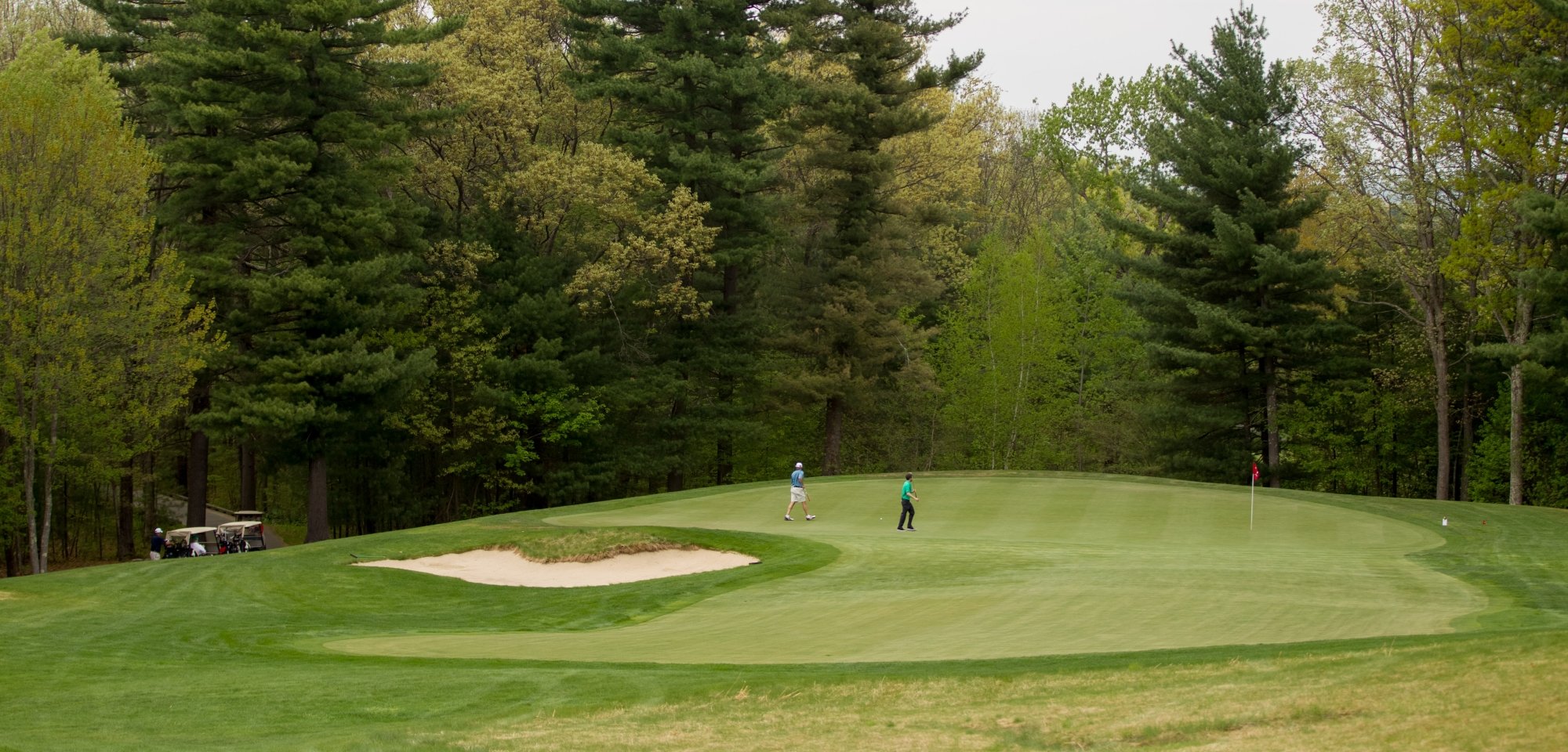 Two golfers on a golf course