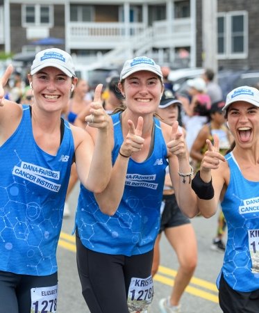 Three Dana-Farber runners at the Falmouth Road Race