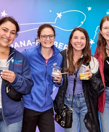 Four people with ice cream at the Jimmy Fund Scooper Bowl