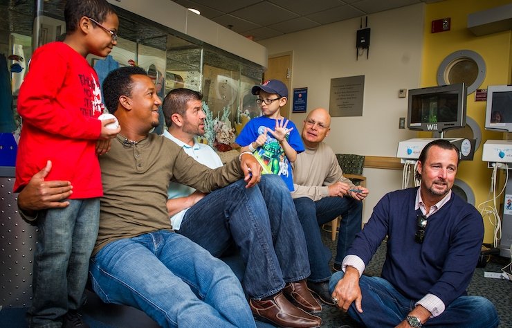Tim Wakefield with Dana-Farber patients