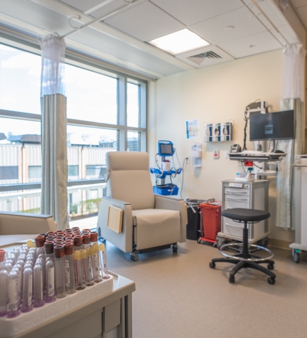 A blood draw area at Dana-Farber