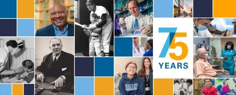 Image collage of patients, baseball players, doctors, and scientists