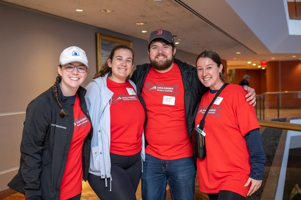 Allie and others volunteering for the Dana-Farber Marathon Challenge