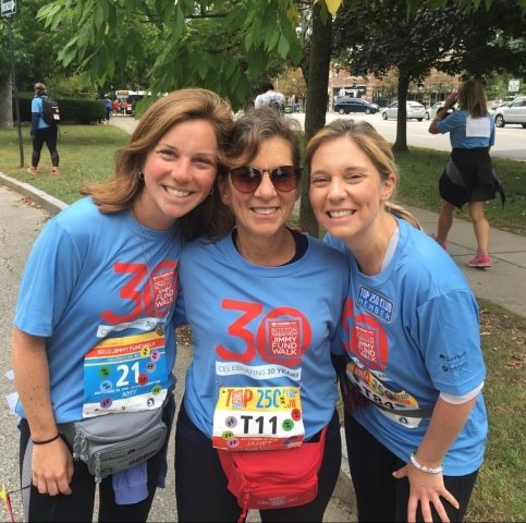 Amy, Janet, and Laura at the Jimmy Fund Walk
