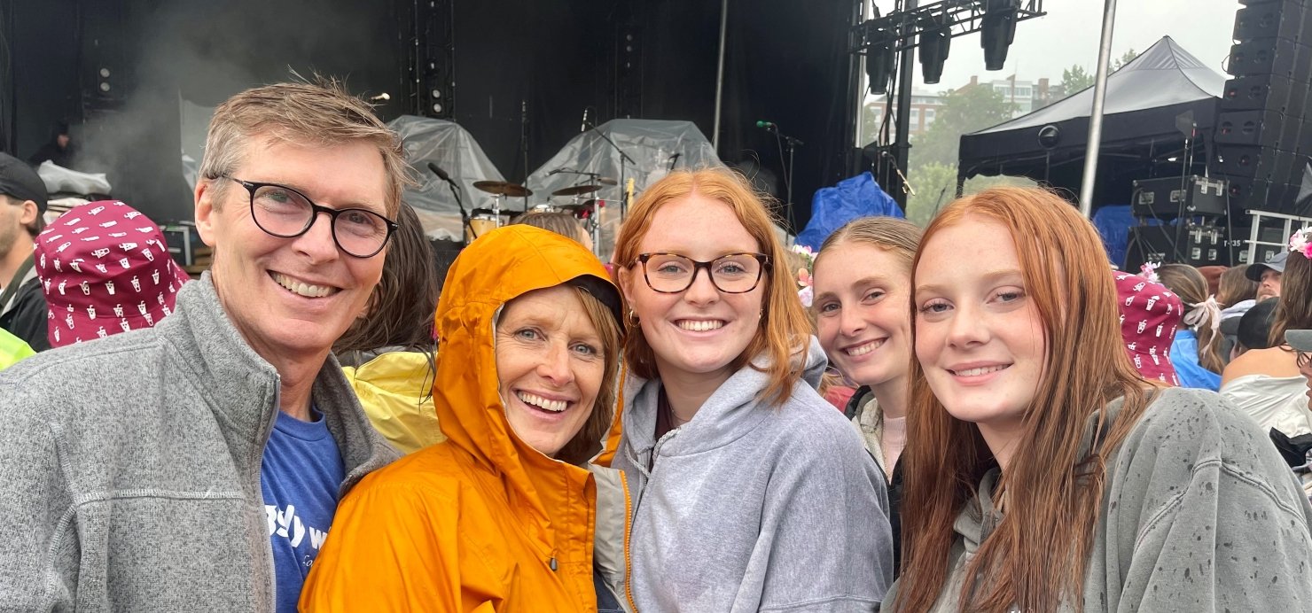 Michelle with her three daughters and husband