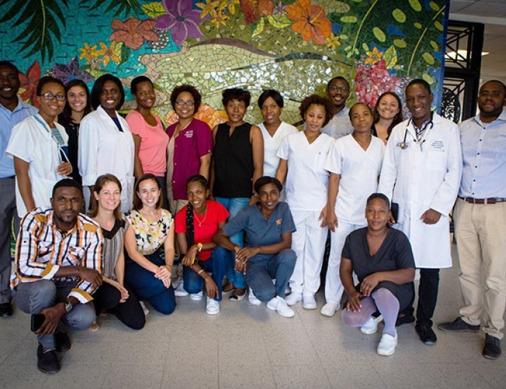 A group of doctors and staff in Haiti