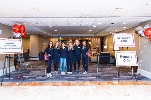 Kelly and her teammates at a past Boston Marathon