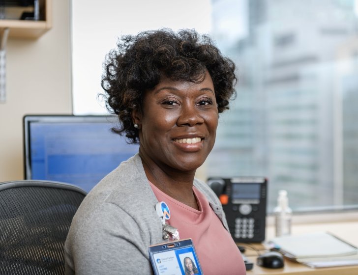 Judy Thyme at her desk