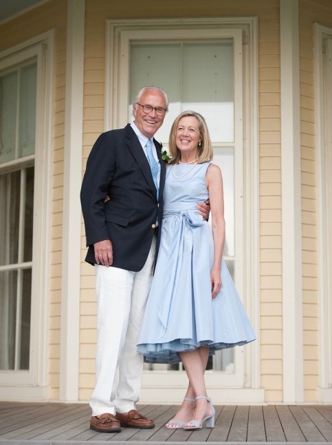Candace and Larry on a porch
