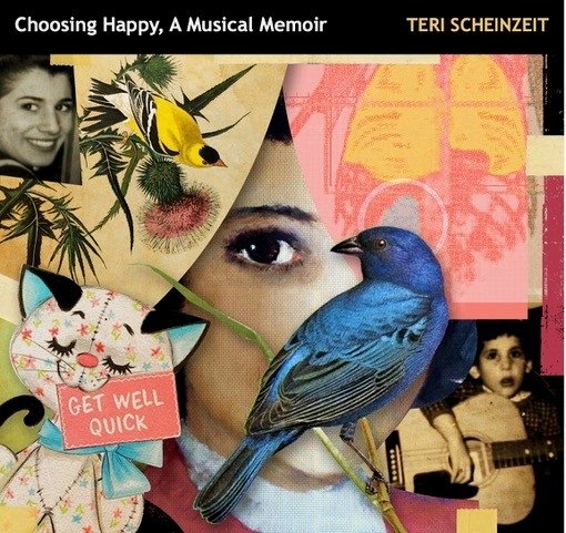 Podcast cover image collage of patient’s face, birds, and a cat 'get well quick' card