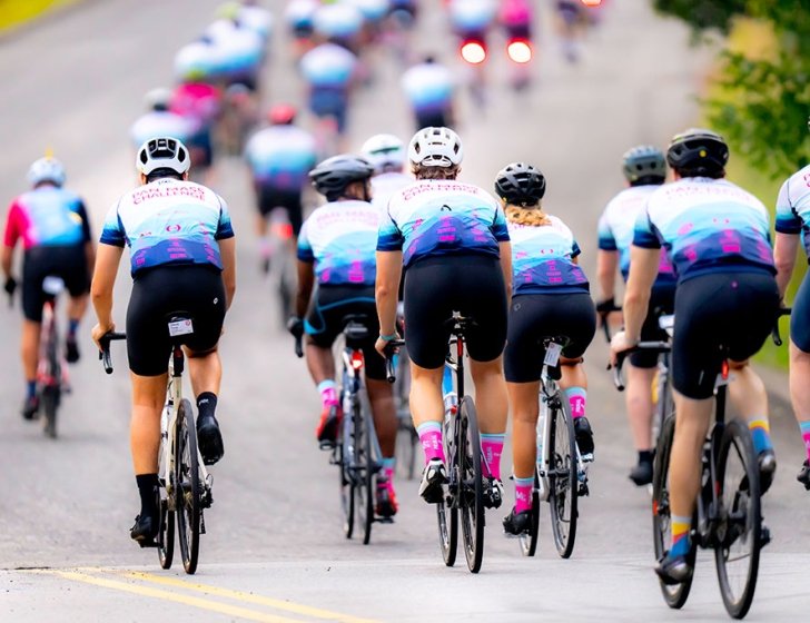 A group of PMC riders on the course