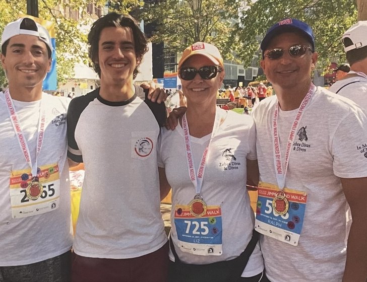 Christine with three members of her Jimmy Fund Walk team