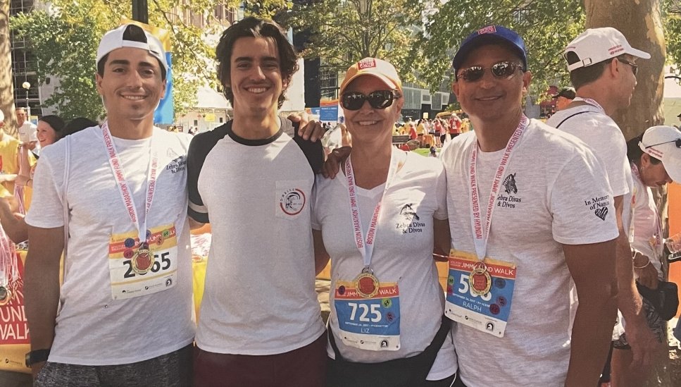 Christine with three members of her Jimmy Fund Walk team