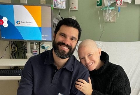Catherine in a Dana-Farber hospital bed