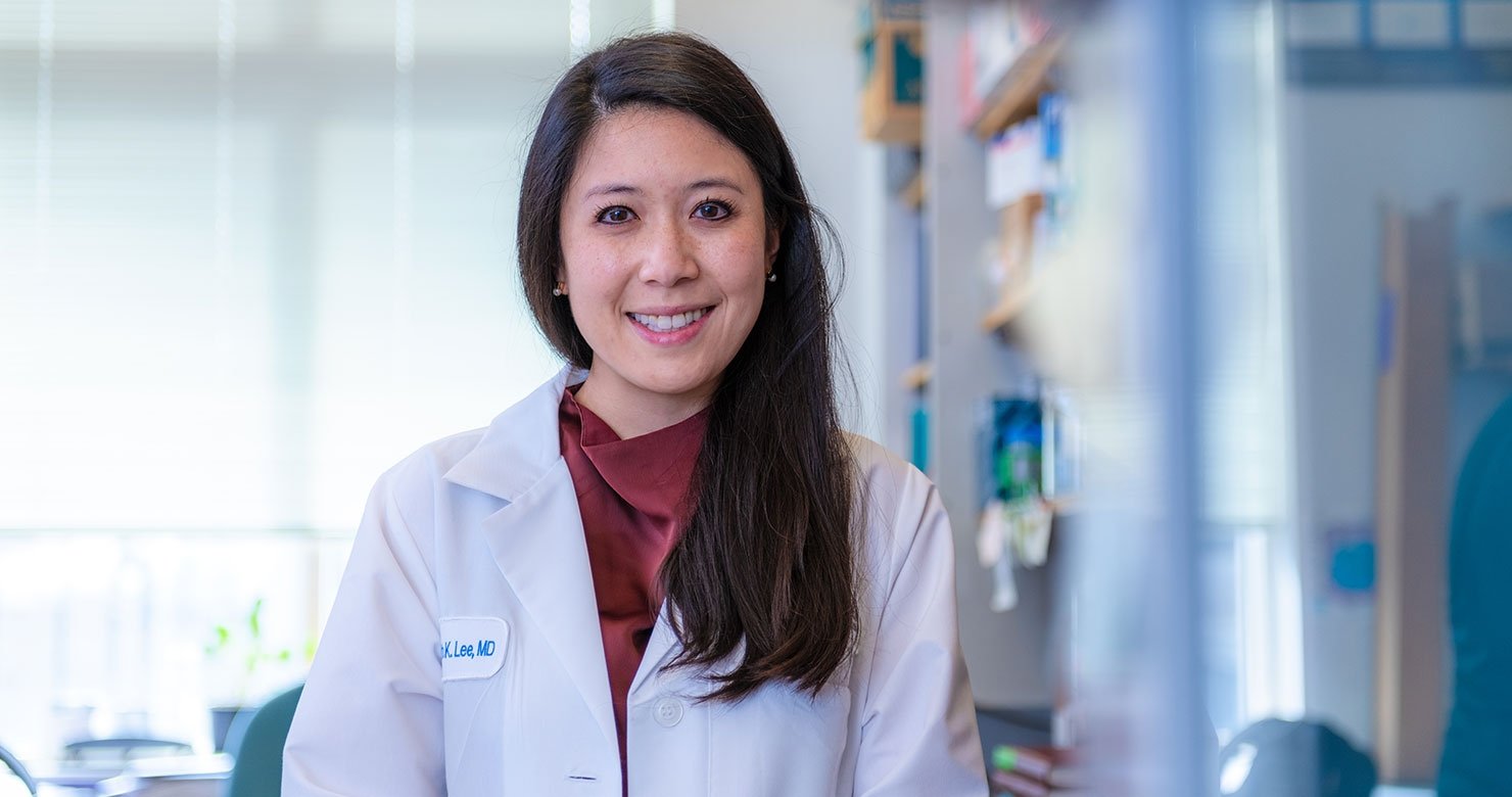 Dana-Farber staff member in the lab