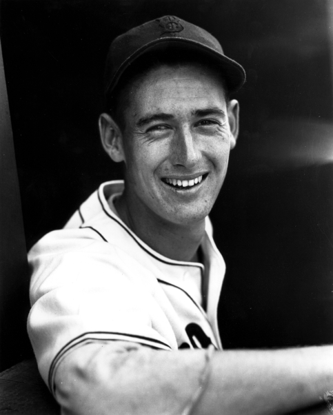 Black and white photo of Ted Williams